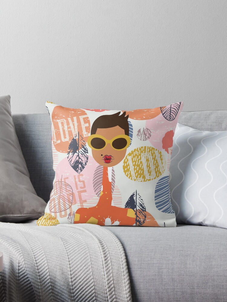 Thumbnail 1 of 4, Pillow, Love is Dope designed and sold by 6256design.
