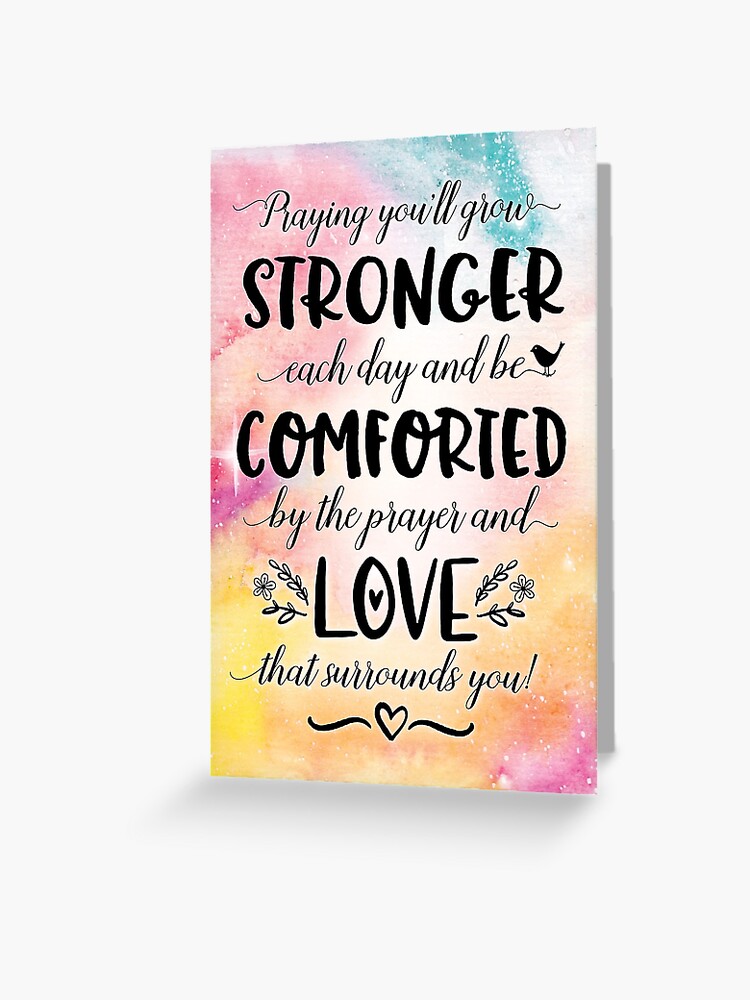 Comfort, Support, Courage Floral Wreath Get Well Card - Greeting
