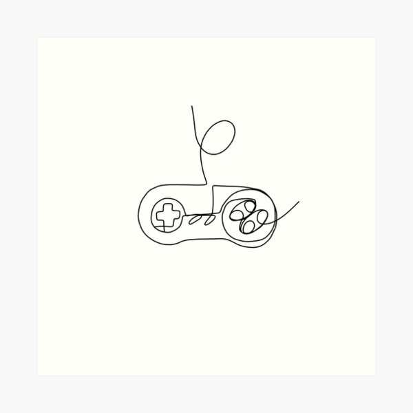 Item preview, One Line Drawing Super Nintendo Controller designed and sold by Malamootpoint.