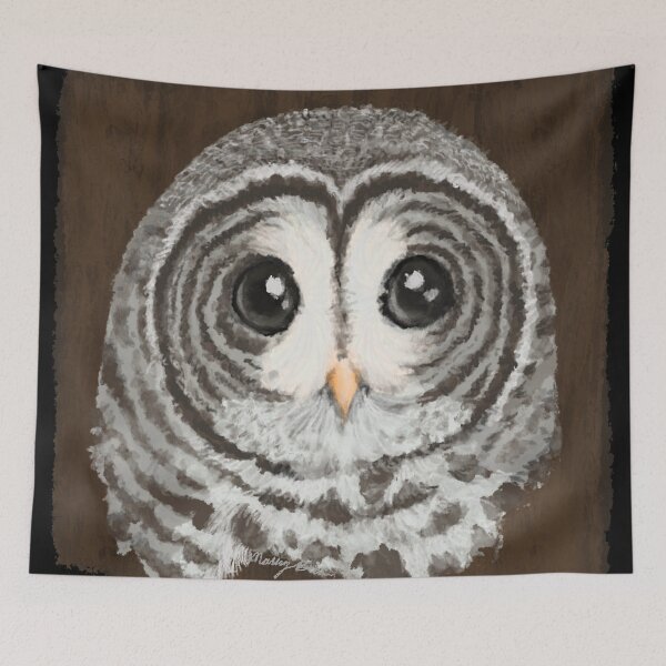 Item preview, Barred Owl - Bark Background designed and sold by ScribbOwls.