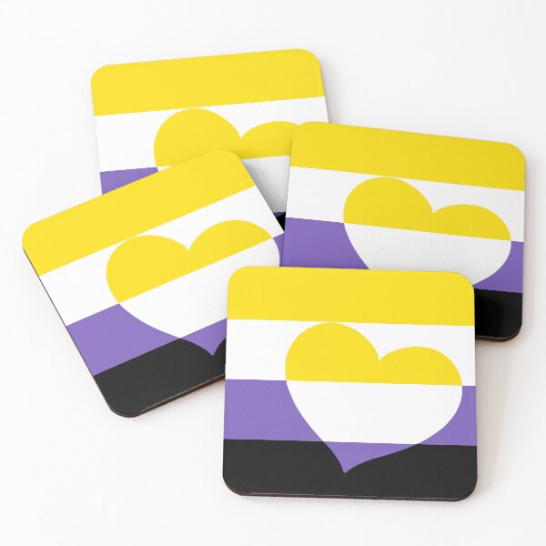 Item preview, LGBTQ Flag with Hearts v2 - Non-Binary designed and sold by Sarinilli.
