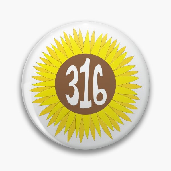 Item preview, Hand Drawn Kansas Sunflower 316 Area Code designed and sold by itsrturn.