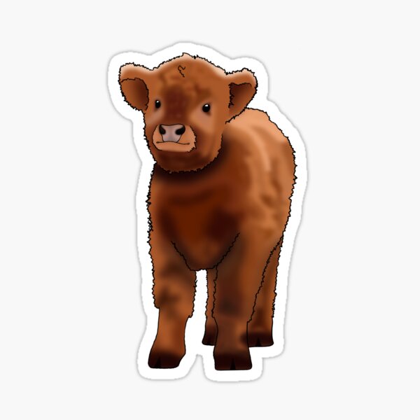 Fluffy Cow Stickers | Redbubble