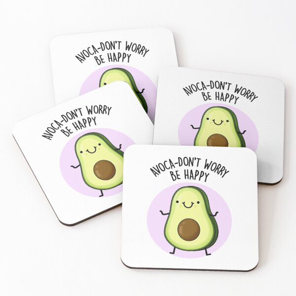 Item preview, Avoca-don't Worry Be Happy Funny Avocado Puns  designed and sold by punnybone.