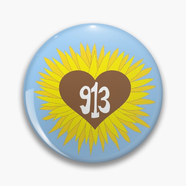 Item preview, Hand Drawn Kansas Sunflower Heart 913 Area Code designed and sold by itsrturn.