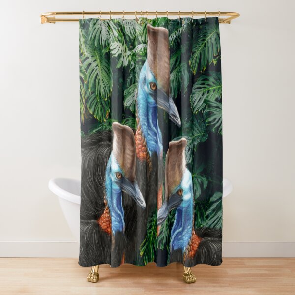 Jungle Cassowary - by Nadya Neklioudova Shower Curtain