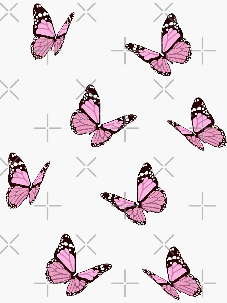 Pink Butterflies Sticker For Sale By Maiaswamy Redbubble 5499