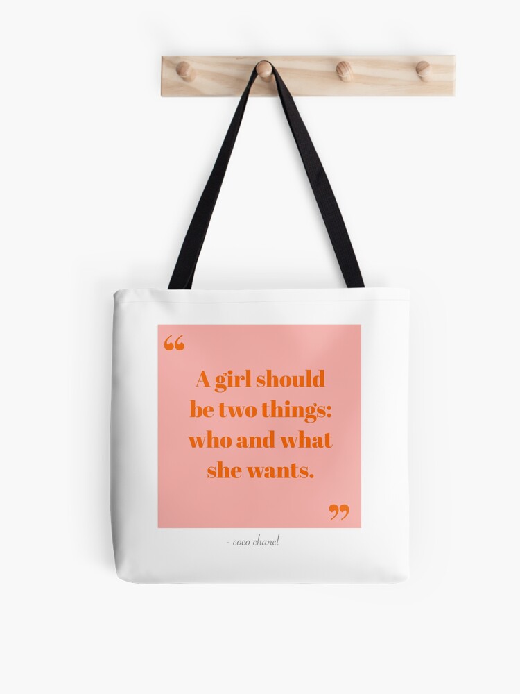 Coco Chanel Inspirational Quote  Tote Bag for Sale by curiousquotes   Redbubble