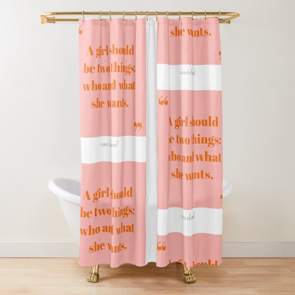 Coco Chanel quote pink watercolor Bath Towel
