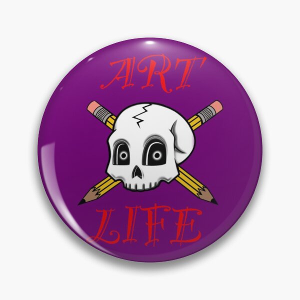 Artikelvorschau, Kunstleben Schädel und gekreuzte Stifte entworfen und verkauft von Darklimited.