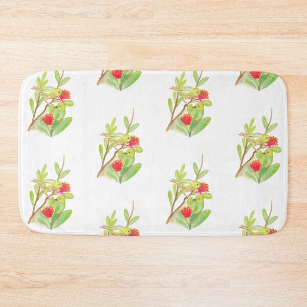 Item preview, Silver eye birds and Feijoa flowers designed and sold by Anna Lloyd.