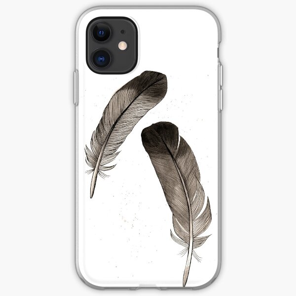 Black feathers iPhone Soft Case