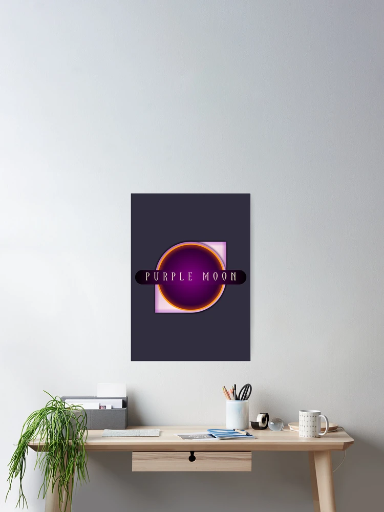 Thumbnail 2 of 3, Poster, Purple moon designed and sold by Rain Shop.