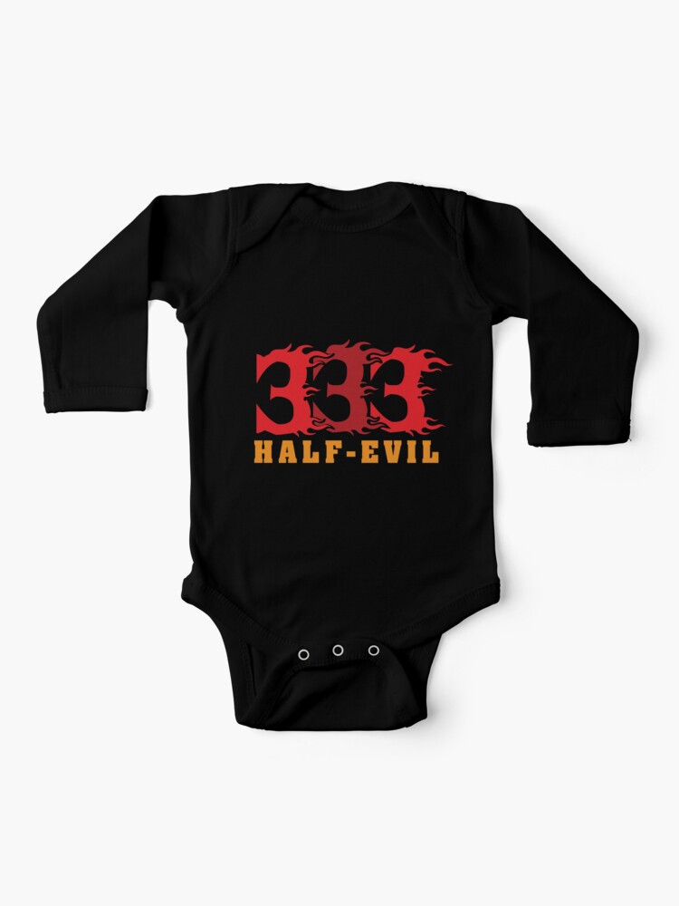 Half Evil 333 Satanic Hail Satan Occult Baby One Piece By Crushretro Redbubble