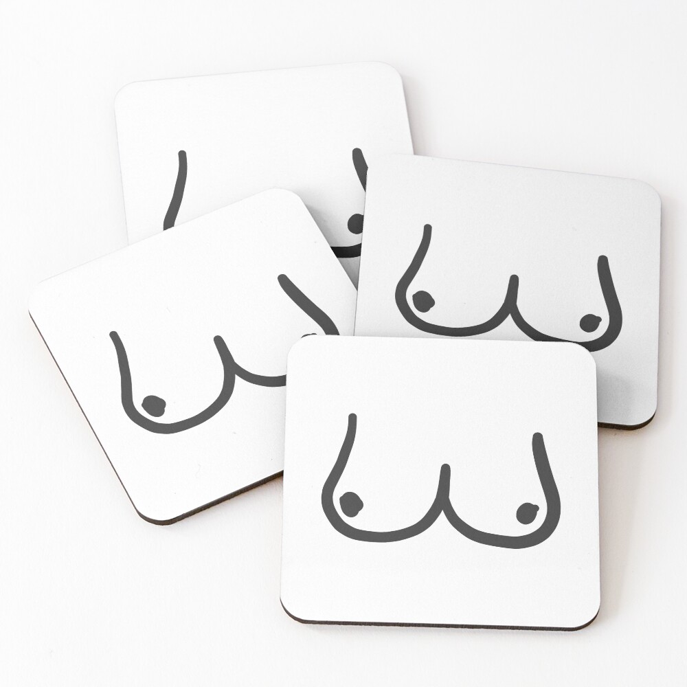 Boobs breasts free the nipple sticker Coasters (Set of 4)