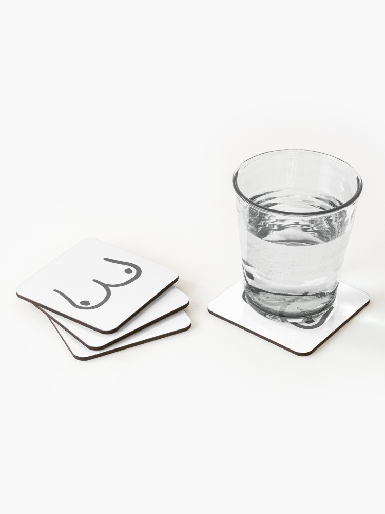 Alternate view of Boobs breasts free the nipple sticker Coasters (Set of 4)