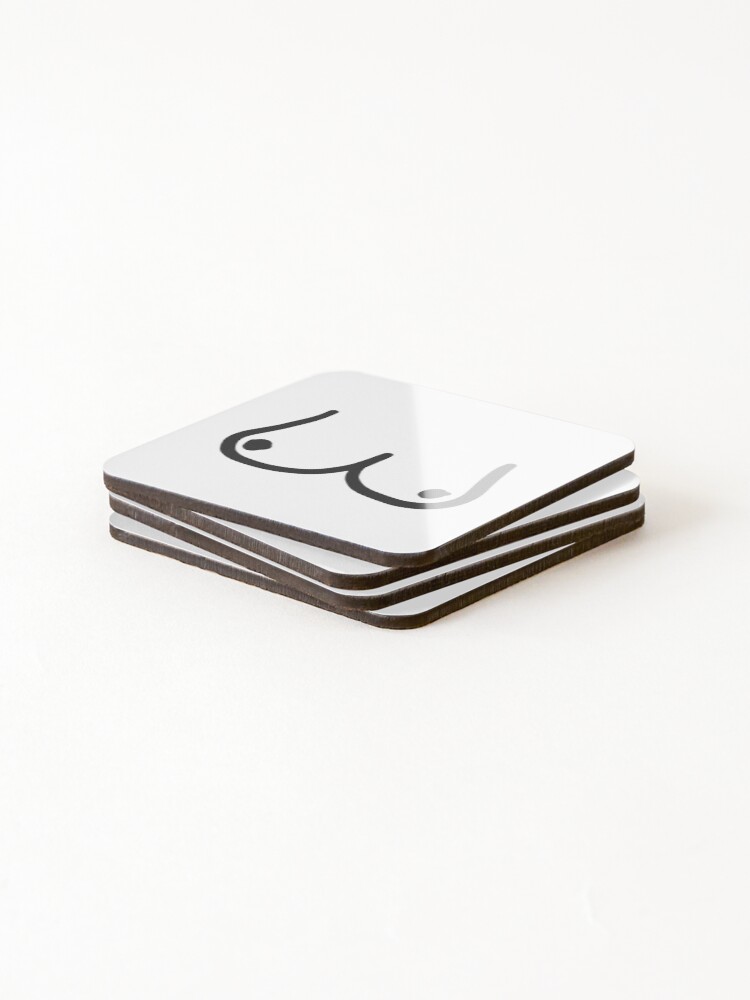 Alternate view of Boobs breasts free the nipple sticker Coasters (Set of 4)