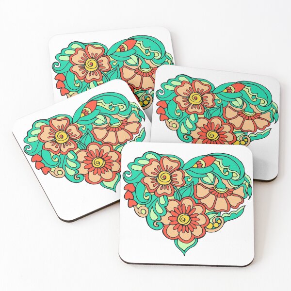 Item preview, Red and green flower heart designed and sold by Hangrid-Work.
