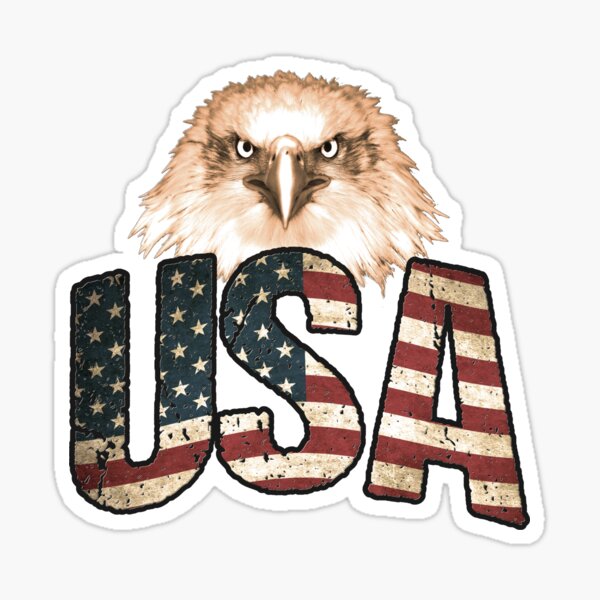 USA American Flag Eagle, Patriotic 4th of July America Sticker
