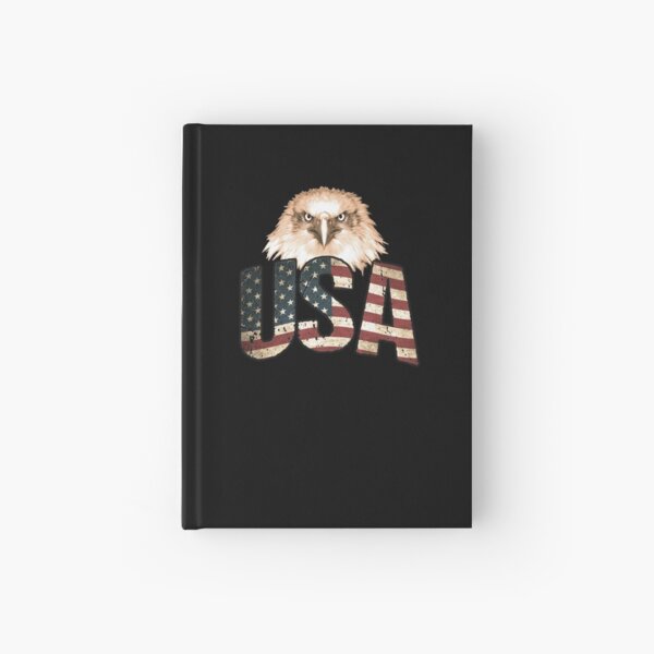 USA American Flag Eagle, Patriotic 4th of July America Hardcover Journal