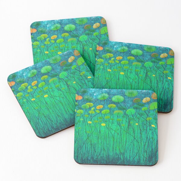 Underwater Lilies Coasters (Set of 4)