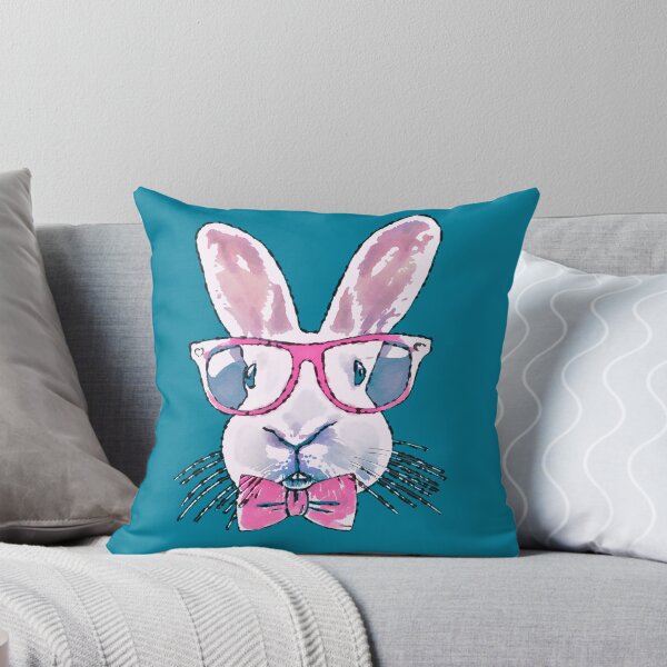 Item preview, Rabbit bunny Red glasses Watercolor designed and sold by Collagedream.