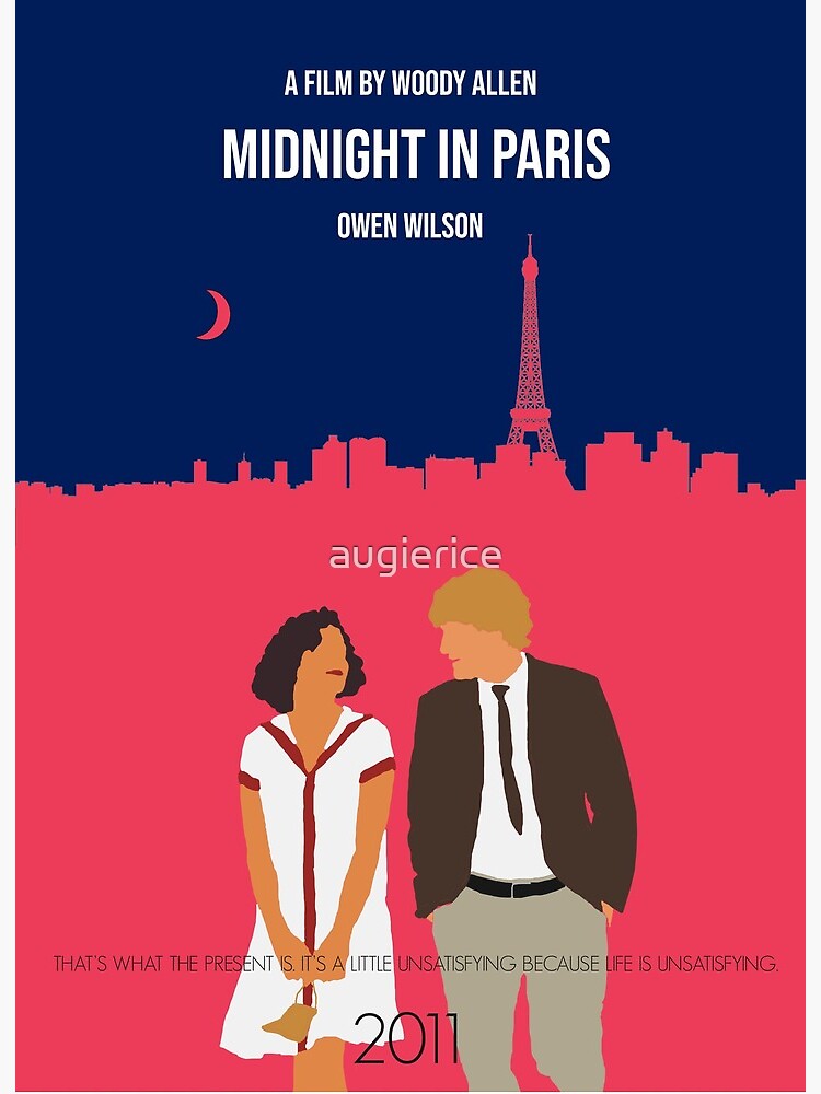 Midnight In Paris Minimalist Movie Poster Art Board Print By Augierice Redbubble