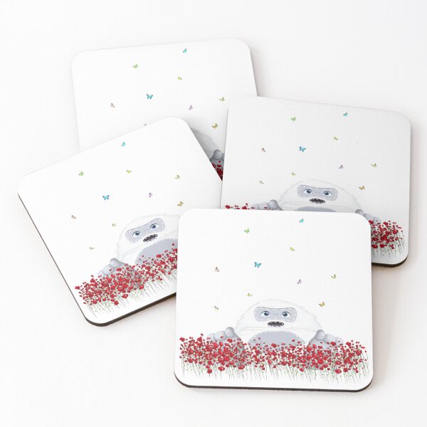 Item preview, Spring Design - Kawaii Little Yeti in flower field blossom colorful butterflies designed and sold by talgursmusthave.