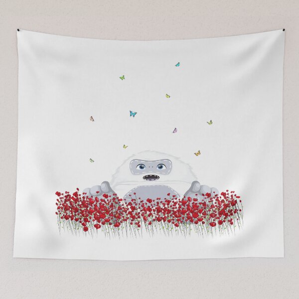 Item preview, Spring Design - Kawaii Little Yeti in flower field blossom colorful butterflies designed and sold by talgursmusthave.