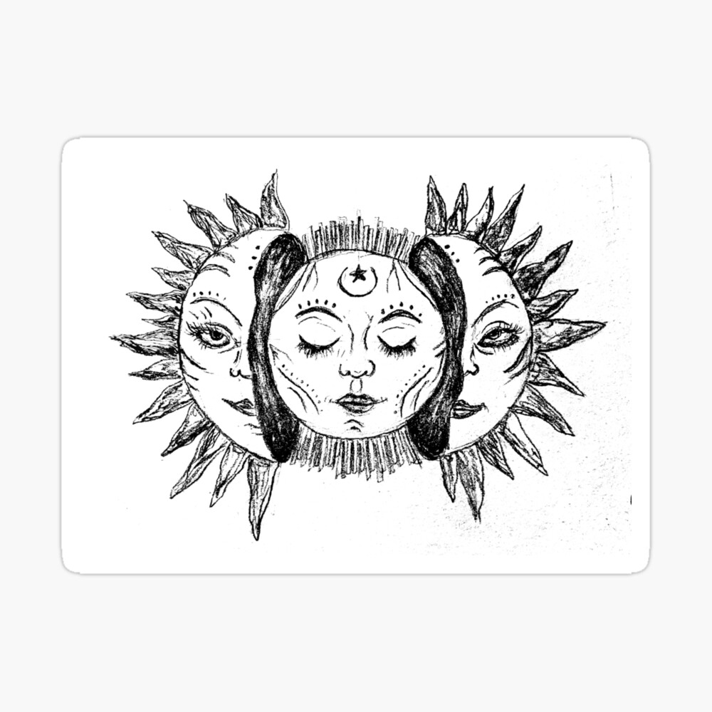 Trippy Sun And Moon Artwork Art Board Print By Maddiemcgreevy Redbubble