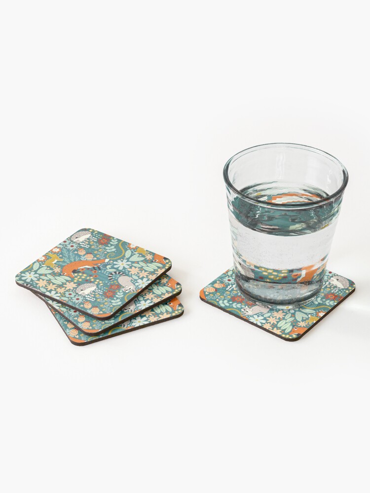 Alternate view of Textured Woodland Pattern Coasters (Set of 4)