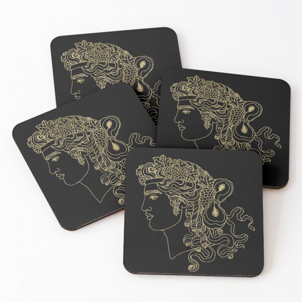 Dionysos (black & gold) Coasters (Set of 4)