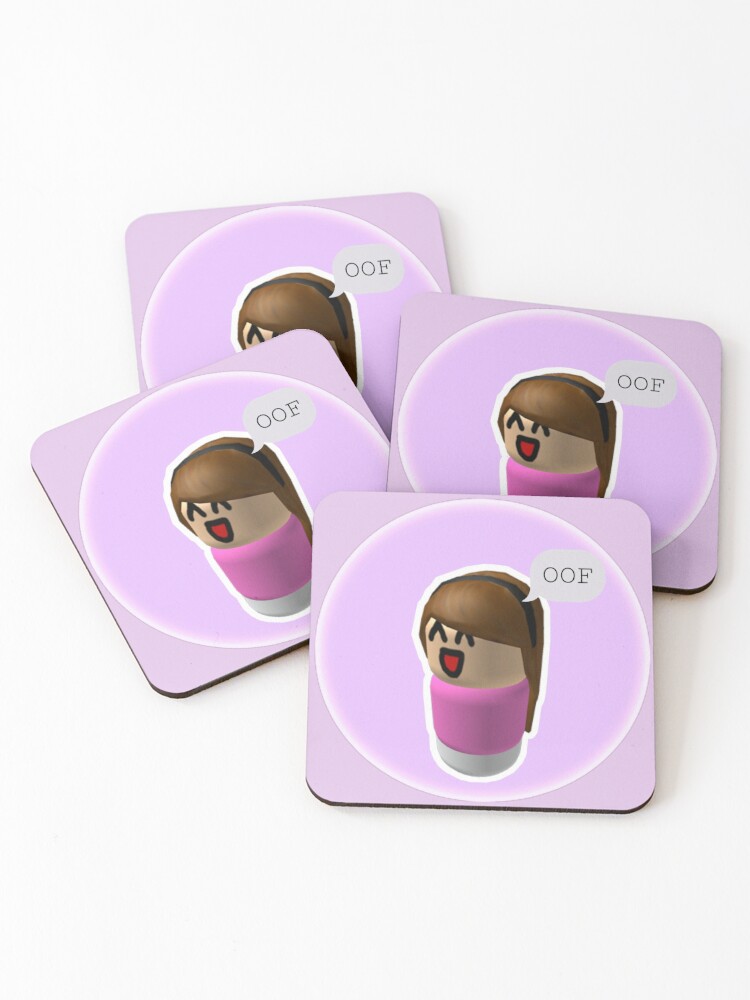 Cute Free Clothes In Roblox Roblox Baby Cute Oof Coasters Set Of 4 By Chubbsbubbs Redbubble