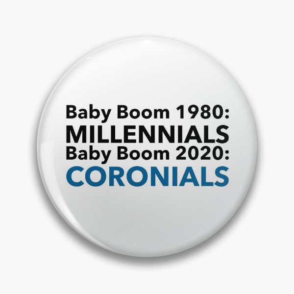 Aperçu de l'œuvre Baby Boom 1980: Millennials Baby Boom 2020: Coronials créée et vendue par greenchimp.