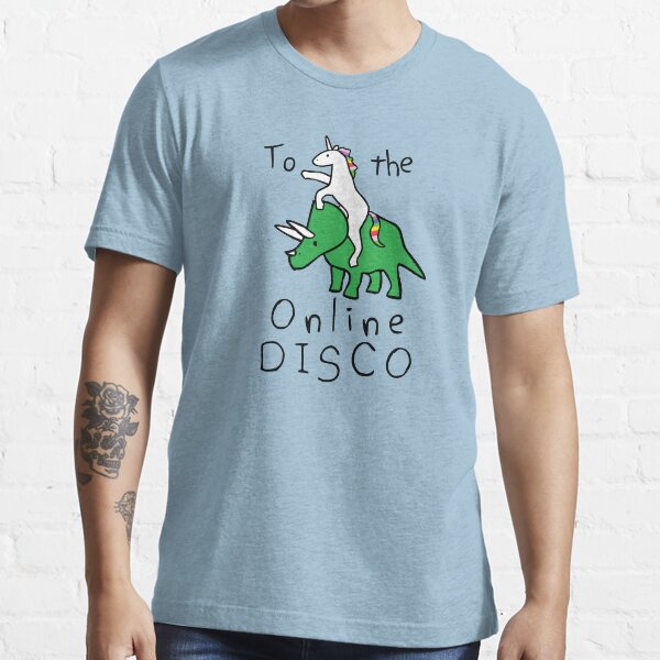 To The Online Disco (Unicorn Riding Triceratops) Essential T-Shirt