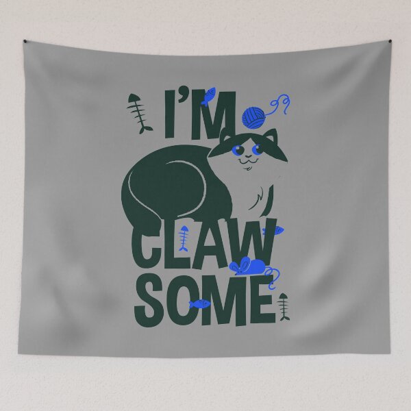 Item preview, I Am Clawsome Cat Lovers Blue designed and sold by aventi24.