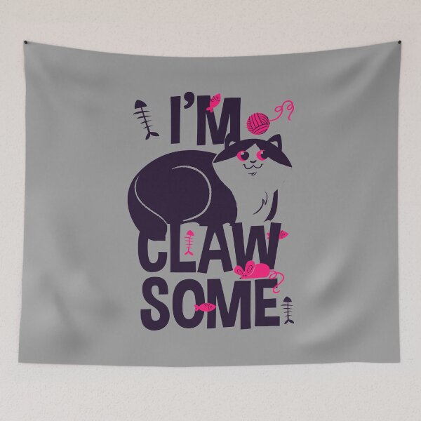 Item preview, I Am Clawsome Cat Lovers Pink designed and sold by aventi24.