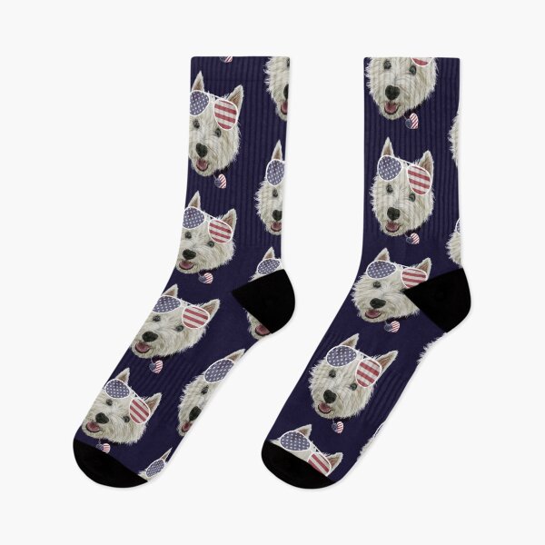 Item preview, Westie Dog Fourth Of July USA Flag Glasses And Heart  designed and sold by brodyquixote.