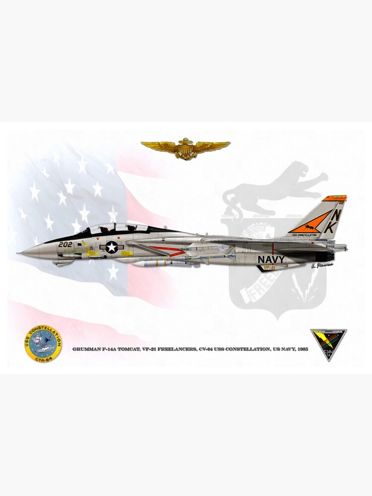 Grumman F 14a Tomcat Vf 21 Freelancers Art Board Print By Ah Aviation Art Redbubble