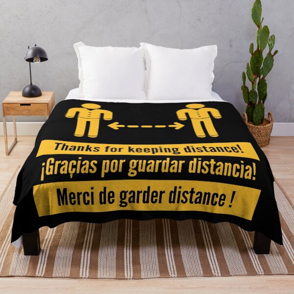 Item preview, Thanks for keeping distance! (Corona Virus / Multilingual / Gold) designed and sold by MrFaulbaum.