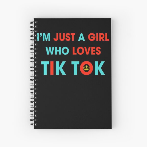 I am just a girl, i love tik tok king vintage retro logo Spiral Notebook
