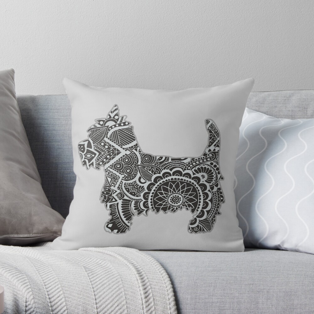 westie throw pillow