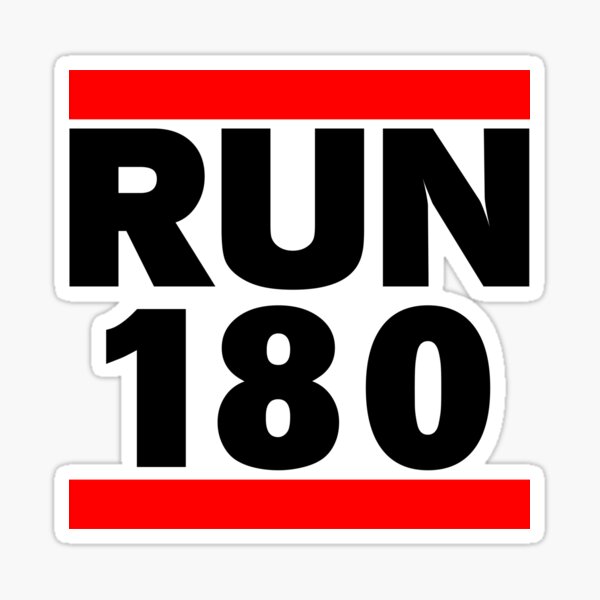 Run 180 white Sticker