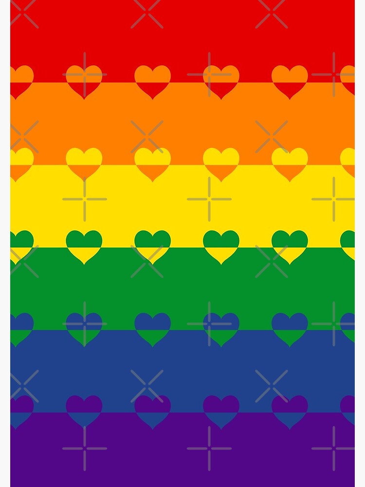 LGBTQ Flag with Hearts v1 - Gay / LGBTQ+ by Sarinilli