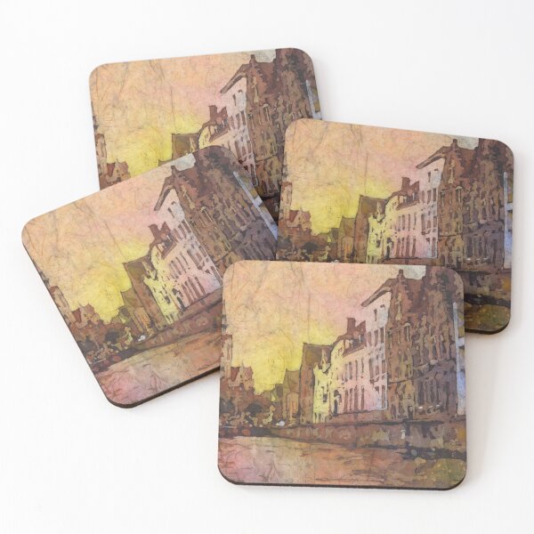 Item preview, Watercolor painting of Bruges Belgium art. designed and sold by rfoxphoto.