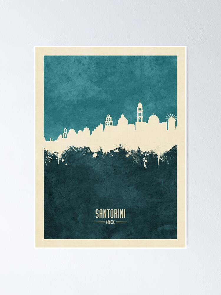 Imagen 1 de 3, Póster con la obra Santorini Skyline, diseñada y vendida por ArtPrints.