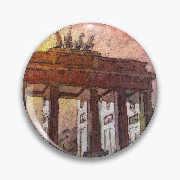 Item preview, Watercolor batik painting of Brandenburg Gate at sunset in the city of Berlin- Germany, Europe designed and sold by rfoxphoto.