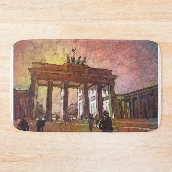 Item preview, Watercolor batik painting of Brandenburg Gate at sunset in the city of Berlin- Germany, Europe designed and sold by rfoxphoto.