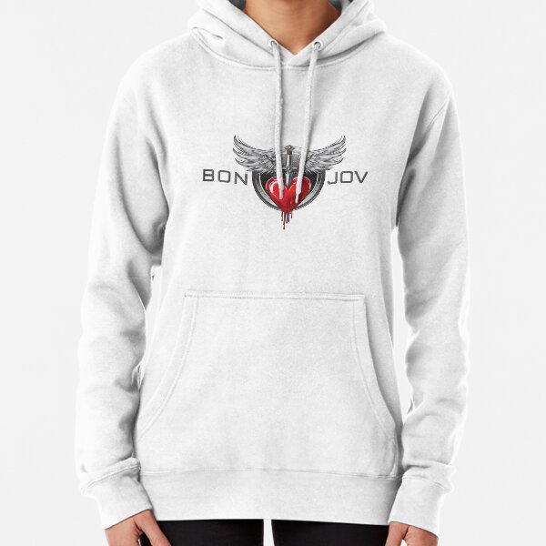 DSion Bon Jovi Band Heart Logo Jon Womens Pullover Hoodie Hooded Sweatshirt
