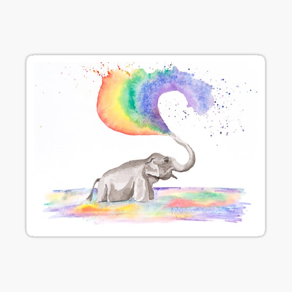 Rainbow Elephant Sticker